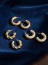 Anti-Tarnish Half Loop Gold Plated Studs (Pack of 3)