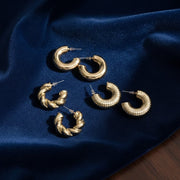Anti-Tarnish Half Loop Gold Plated Studs (Pack of 3)