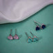 Crystal Heart Rhodium Plated Stud Earrings Set
