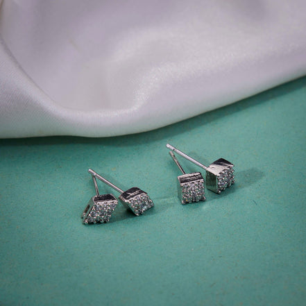Geometric Diamond Stud Earrings Set