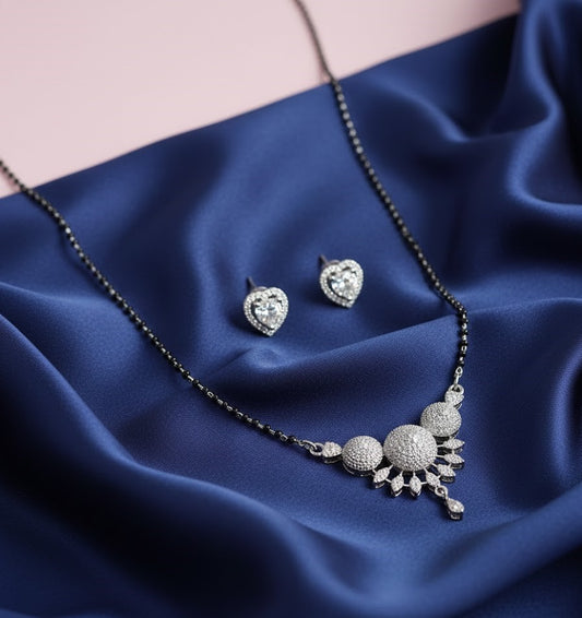 AD Mangalsutra Set with Stud Earrings