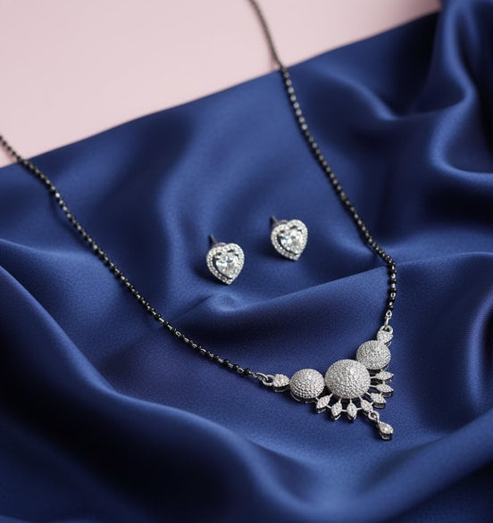 AD Mangalsutra Set with Stud Earrings