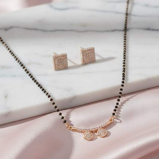 Double Round Pendant Mangalsutra Set