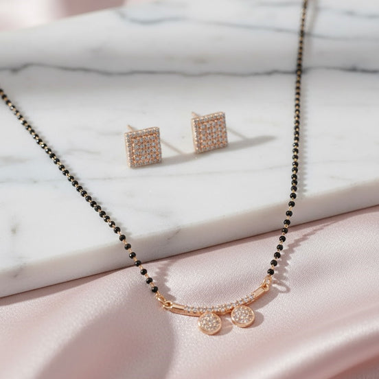 Double Round Pendant Mangalsutra Set
