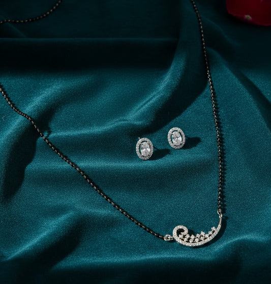 Paisley Design American Diamond Mangalsutra Set