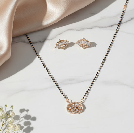 Elegant Round Flower Mangalsutra Set