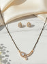 Oval AD Stone Mangalsutra with Stud Earrings Set
