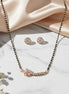 Floral AD Mangalsutra with Stud Earrings Set