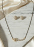 Floral AD Mangalsutra with Heart Stud Earrings Set