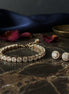 Tennis Bracelet with Round-Cut Diamonds & Halo Stud Earrings