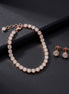 Tennis Bracelet with Round-Cut Stones & Elegant Stud Earrings