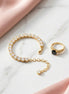 Tennis Bracelet with Round-Cut Stones & Black Stone Ring