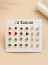 Square Shaped Traditional Gold Plated Stud Combo