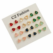 Tri Layered Sophhire Gold Plated Stud Combo