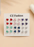 Heart Shaped Enchanted Rhodium Plated Stud Combo