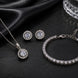 Rhodium Cubic Zirconia Pendant Necklace, Bracelet & Earrings Jewelry Set
