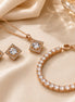 Square Halo CZ Rose Gold Necklace, Bracelet & Earrings Jewelry Set