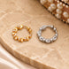 Gold & Rhodium Plated Floral Leaf Pattern CZ Nose Ring - Pack of 2