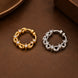 Gold & Rhodium Plated Elegant Swirl CZ Nose Ring - Pack of 2