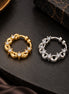Gold & Rhodium Plated Elegant Swirl CZ Nose Ring - Pack of 2