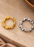 Gold & Rhodium Plated Leaf Vine Pattern Nose Ring - Pack of 2