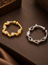 Gold & Rhodium Plated Wave Pattern CZ Nose Ring - Pack of 2