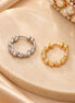 Gold & Rhodium Plated Twisted Vine CZ Nose Ring - Pack of  2