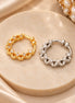 Gold & Rhodium Plated Floral Loop CZ Nose Ring - Pack of 2