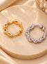 Gold & Rhodium Plated Interlocking Vine Nose Ring - Pack of 2