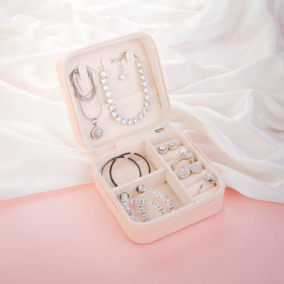 Travel Friendly Jewelry Organizer Box with Multiple Compartments