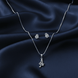 A' Initial Necklace and Cubic Zirconia Stud Earrings Set (Pack of 2) - Opal Touch