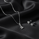 A' Initial Necklace and Cubic Zirconia Stud Earrings Set (Pack of 2) - Opal Touch