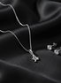 A' Initial Necklace and Cubic Zirconia Stud Earrings Set (Pack of 2) - Opal Touch