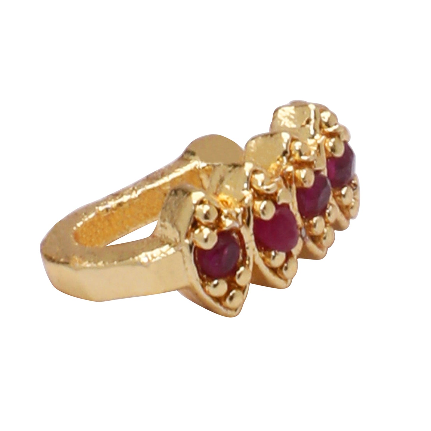 Opal Touch - AD CZ Diamond Pressing Golden Nose Pin (1 CM) - Nose Pin