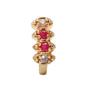 Opal Touch - AD CZ Diamond Pressing Golden Nose Pin (1 CM) - Nose Pin