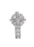 Opal Touch - AD CZ Flower Pressing Rhodium Nose Pin (1 CM) - Nose Pin