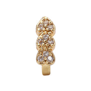 Opal Touch - AD CZ Heart Pressing Golden Nose Pin (1 CM) - Nose Pin