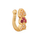 Opal Touch - AD CZ Heart Pressing Golden Nose Pin (1 CM) - Nose Pin