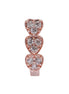 Opal Touch - AD CZ Heart Pressing Rose Gold Nose Pin (1 CM) - Nose Pin