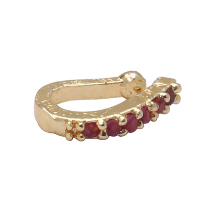 Opal Touch - AD CZ Line Pressing Golden Nose Pin (1 CM) - Nose Pin