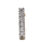 Opal Touch - AD CZ Line Pressing Two Tone Nose Pin (1 CM) - Nose Pin