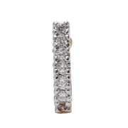 Opal Touch - AD CZ Line Pressing Two Tone Nose Pin (1 CM) - Nose Pin