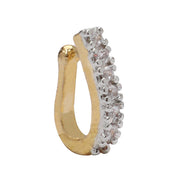 Opal Touch - AD CZ Line Pressing Two Tone Nose Pin (1 CM) - Nose Pin