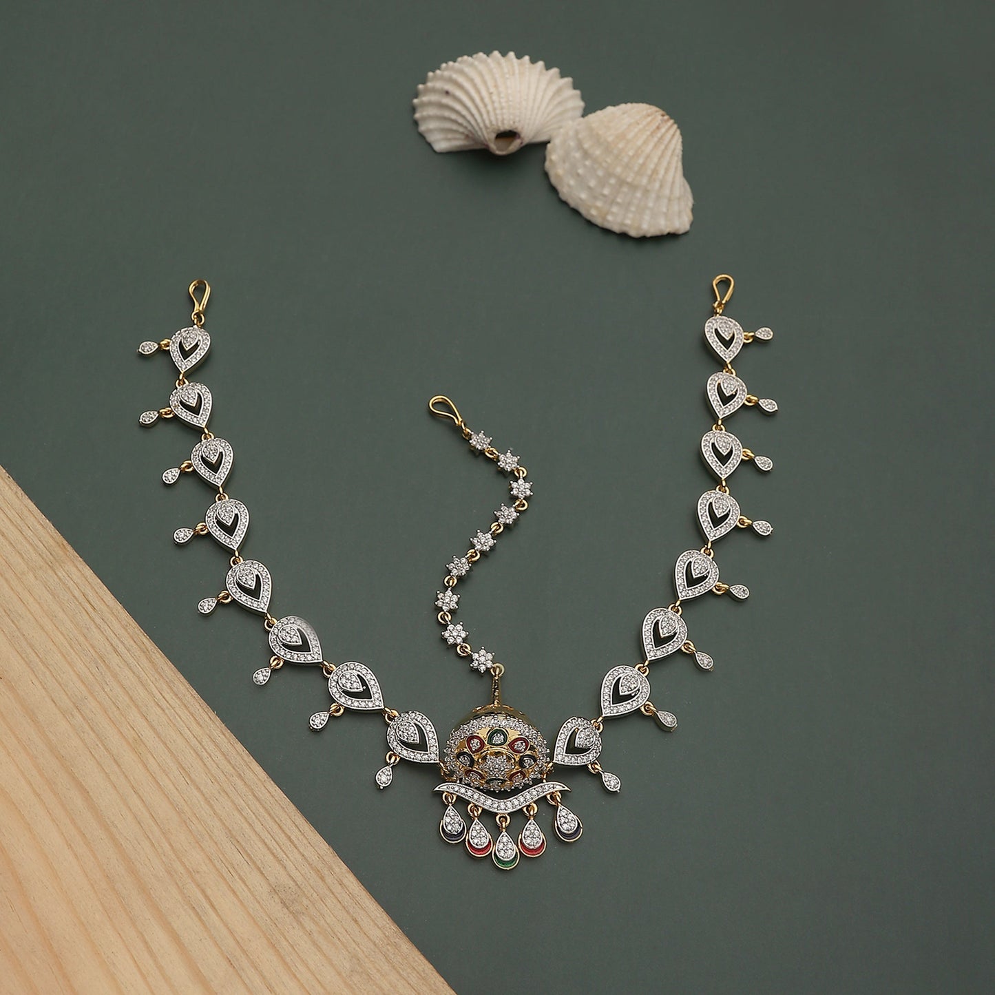 Opal Touch - AD Minakari Borla (Matha Patti) - Intricate Headpiece | Opal Touch - Matha Patti