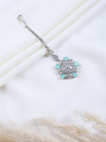 AD Studded Rhodium Plated Maang Tikka - Opal Touch