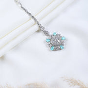 AD Studded Rhodium Plated Maang Tikka - Opal Touch