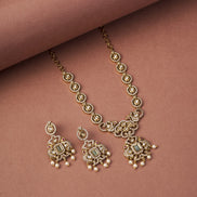 Necklace - Adorable Enchanted Mehendi Plated Necklcace Set - Opal Touch
