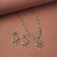 Necklace - Adorable Enchanted Mehendi Plated Necklcace Set - Opal Touch