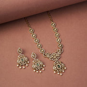 Necklace - Adorable Enchanted Mehendi Plated Necklcace Set - Opal Touch