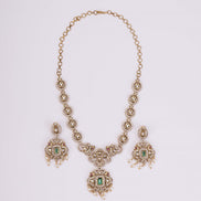 Necklace - Adorable Enchanted Mehendi Plated Necklcace Set - Opal Touch